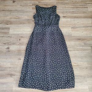 Vtg Black & White Polka Dot Dress